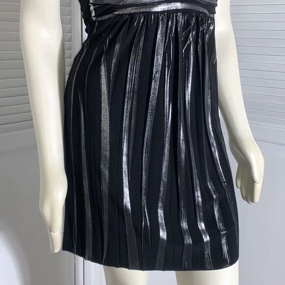Vintage 90’s Y2K Black Empire Waist Metallic Party Dress Size Small - Picture 3 of 16
